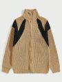 ROMWE Street Life Men's Color Block Cardigan Sweater
