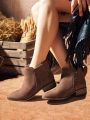 Styleloop Pointed Toe Back Zipper Women's Ankle Boots