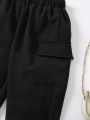 SHEIN Kids Academe Little Boys' Cargo Jogger Pants With Pockets