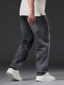 Men Plus Slant Pocket Straight Leg Jeans