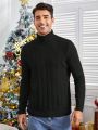 SHEIN Men's Solid Color Long Sleeve Turtleneck Sweater