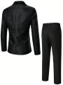 Manfinity Men'S Shawl Collar Suit Jacket And Pants Set