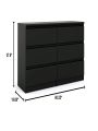 6 Drawer Double Dresser, Black