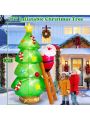 7 FT Inflatable Christmas Tree with Santa Claus Outdoor Decorations, Christmas Inflatables Tree Blow Up Yard Decoration Build-in LEDs Lighted Décor for Xmas Holiday Outside Garden Lawn Patio