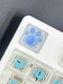 1pc Cute Light Blue, Scratch-resistant, Transparent Abs Resin Cat Paw Design Keycap For Mechanical Keyboard Keycap Decoration