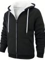 Men's Zipper Hooded Fleece Sweatshirt With Drawstring