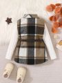 Baby Girls' Plaid Vest Woolen Coat