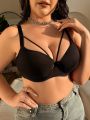 Plus Size Women's Hollow Out Underwire Bra (For Music Festivals)