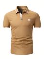 Manfinity Men's Plus Size Color-block Polo Shirt With Trim Detail