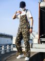 Manfinity EMRG Men's Camouflage Print Denim Overalls