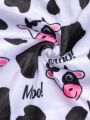 2pcs Cartoon Print Dog Pajamas Clothes for Small & Medium Dogs