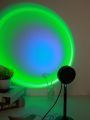 1pc 16 Color Remote Control Sunset LED Spotlight, Mini Creative Projection Ambient Light, Romantic Night Light For Bedroom Coffee Store Live Wall Decoration