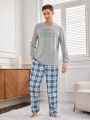Men's Plaid Pattern Lounge Pants With Pockets