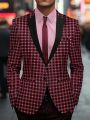 Manfinity Mode Men's Slim-fit Plaid Blazer