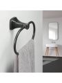 BESy Bathroom Hardware Accessory Hand Towel Ring,Oil Rubbed Bronze Stainless Steel Hand Towel Holder, Wall Mounted with Screws, Square Pedestal