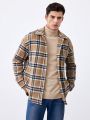 Manfinity Homme Men's Plaid Shirt Jacket