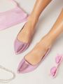 Faux Leather Metallic Ballet Flats