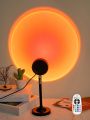 1pc 16 Color Remote Control Sunset LED Spotlight, Mini Creative Projection Ambient Light, Romantic Night Light For Bedroom Coffee Store Live Wall Decoration