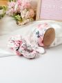 Newborn Photography Floral Print Blanket & Hat