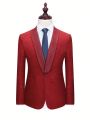 Manfinity Mode Men 1pc Shawl Collar Jacquard Blazer