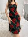 Ladies' Floral Printed Spaghetti Strap Nightgown