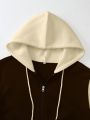 Men's Plus Size Colorblock Zipper Front Hoodie