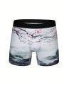Men Landscape Print Boxer Brief