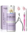 SAVILAND 120ML/4.06 OZ Cuticle Remover Kit - Cuticle Remover Liquid Cream with Cuticle Trimmer Nipper Pusher Manicure Kit Nail Care Cuticle Softener for Nail Salon Home Us