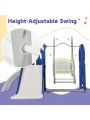 Merax Toddler Slide and Swing Set 5 in 1, Kids Playground Climber Slide Playset with Basketball Hoop Freestanding Combination for Babies Indoor & Outdoor