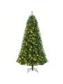 Costway 6ft Pre-lit Hinged Christmas Tree w/ Remote Control & 9 Lighting Modes
