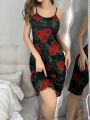 Ladies' Floral Printed Spaghetti Strap Nightgown