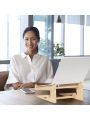 Protable Laptop Stand, Wooden Vertical Laptop Stand for Desk, Laptop Stand Compatible with MacBook Air Pro/Dell XPS/HP/Lenovo, Other Laptops Sizes 9 to 17 Inches