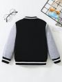 SHEIN Kids EVRYDAY Boys' (little) Black Single Breasted Jacket