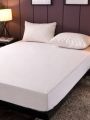 1pc Brushed Composite Waterproof & Pure Color Leakproof Bed Mattress Cover With Water Resistant & Urine Resistant Layers, Suitable For Single Size Bed
