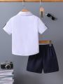 Toddler Boys' Gentleman Style Short Sleeve Shirt And Shorts Set