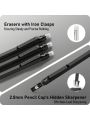 Mechanical Pencil Set Black, 3PCS Metal Lead Pencils 0.5, 0.7, 0.9MM & 2PCS 2MM Art Drafting Pencil Set (4B 2B HB 2H Color) with 420PCS Refills for Writing Sketching Drawing