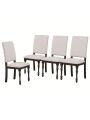 Nestfair 6-Piece Wood Dining Table Set with 4 Upholstered Chairs and Bench