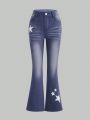 Girls' (Big Kid) Flared Jeans With Five-Pointed Star Print