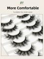 7 Pairs Fluffy Faux Mink False Eyelashes Natural Messy Crisscross Soft Wispy Full Strip Fake Eyelashes