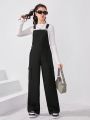 SHEIN Teen Girl Flap Pocket Side Overall Jumpsuit Without Tee