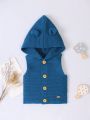 Baby Boys' Hooded Sleeveless Cardigan Vest