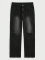 ROMWE Street Life Men's Frayed Hem Jeans