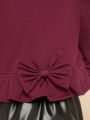 Girls' Bow Knot Back Puff Sleeve Jacket
