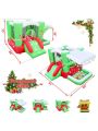 Inflatable Christmas Bounce House with Slide,Christmas Jump'n Slide Inflatable Bouncer for Kids Complete Setup with Blower - 80