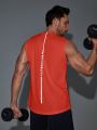 Men Reflective Graphic Sports Tank Top