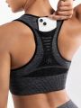 SHEIN Yoga Basic Seamless Grey Sports Bra