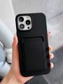 Tpu Integrated Card Holder Phone Case Compatible With Apple Iphone