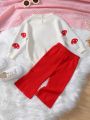 Baby Girl Mushroom Pattern Sweater & Knit Pants