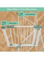 Costway 30-32.5 inch Baby Safety Gate with Door for Doorways & Stairs White