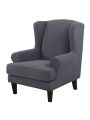 Wingback Armchair Cover Stretch Slipcover Elastic Wing Chair Cvoer Protector 2 Pieces